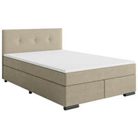 BOXSPRINGBETT 140/200 cm  in Beige  - Beige/Schwarz, MODERN, Karton/Holz (140/200cm) - MID.YOU