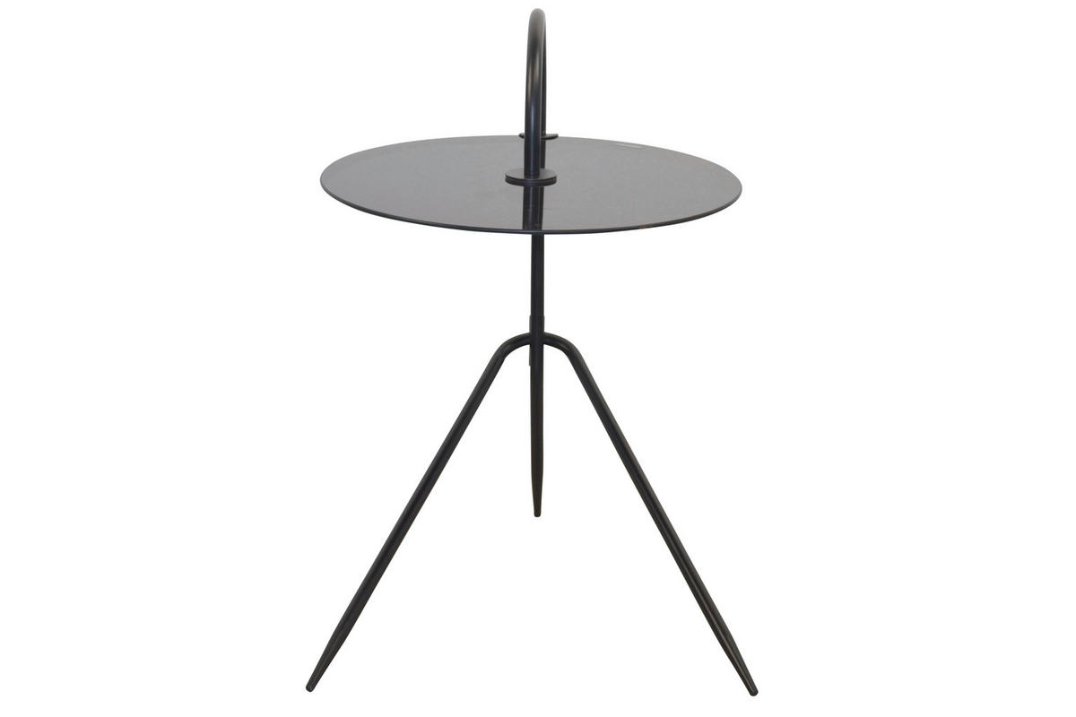 BEISTELLTISCH 45/52/64 cm Schwarz rund  - Schwarz, Design, Glas/Metall (45/52/64cm) - MID.YOU