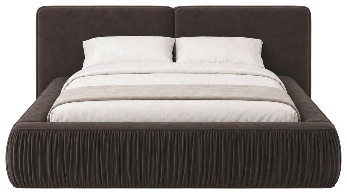 POLSTERBETT Lattenrost, Bettkasten Braun 180/200 cm  - Schwarz/Braun, MODERN, Holz/Kunststoff (180/200cm) - MID.YOU