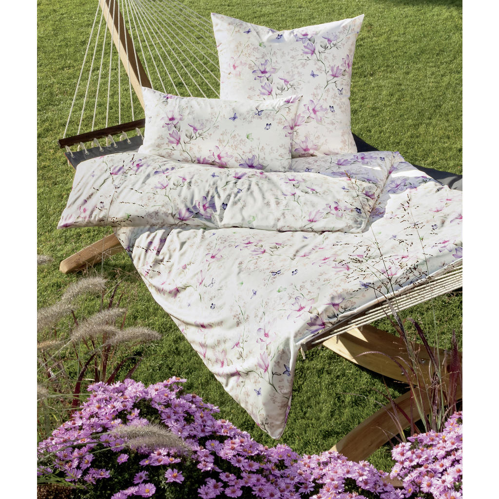Thumbnail - Janine Bettwäsche Milano, Lila, Rosa, Weiß, Salbeigrün, Textil, Floral, 155x220 cm, Textiles Vertrauen - Oeko-Tex®, büge...