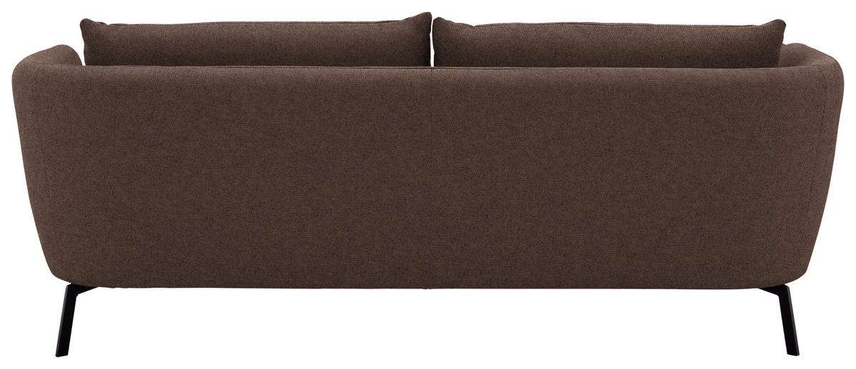 3-SITZER-SOFA  in Flachgewebe Braun  - Schwarz/Braun, Design, Textil/Metall (210/71/91cm) - Schöner Wohnen