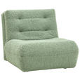 SCHLAFSESSEL Teddystoff Grün Liegefunktion  inkl.  - Schwarz/Grün, KONVENTIONELL, Kunststoff/Textil (90/85/100cm) - Carryhome