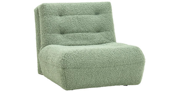 SCHLAFSESSEL Teddystoff Grün Liegefunktion  inkl.  - Schwarz/Grün, KONVENTIONELL, Kunststoff/Textil (90/85/100cm) - Carryhome