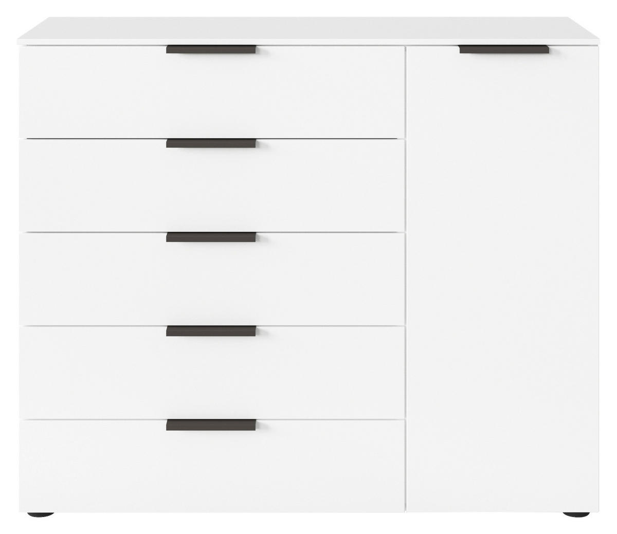 KOMMODE 120/100/42 cm  in Weiss, Graphitfarben  - Weiss/Graphitfarben, Modern, Holzwerkstoff/Kunststoff (120/100/42cm) - Rauch Möbel