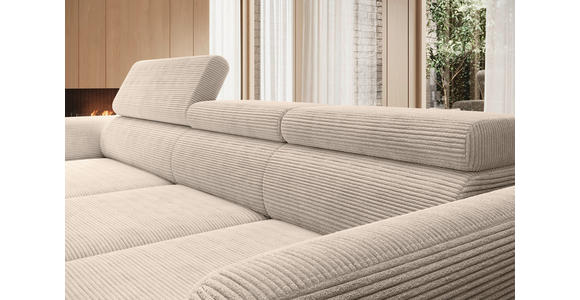 ECKSOFA  in Cord Taupe  174/277 cm  - Taupe/Schwarz, KONVENTIONELL, Textil/Metall (174/277cm) - Carryhome