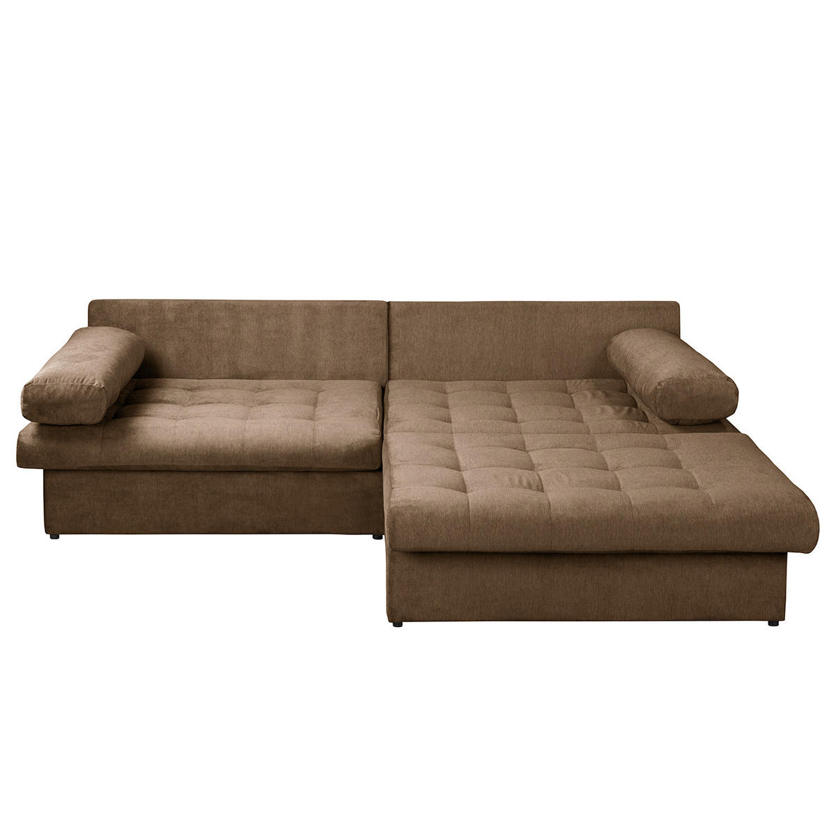 ECKSOFA Naomi Braun Mikrofaser Rückenkissen  - Schwarz/Braun, Design, Kunststoff/Textil (284/243cm) - P & B