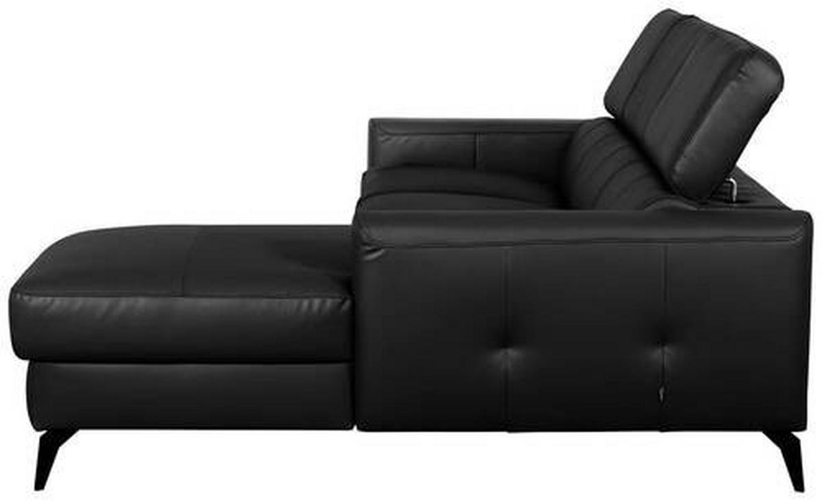 CANAPEA MODULARĂ textil, piele negru  - negru, metal/textil (235/73-97/179cm) - Celina