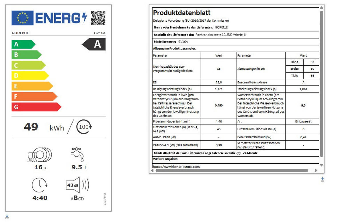 GESCHIRRSPÜLER  - Weiß, Basics (59,8/81,6/55,5cm) - Gorenje