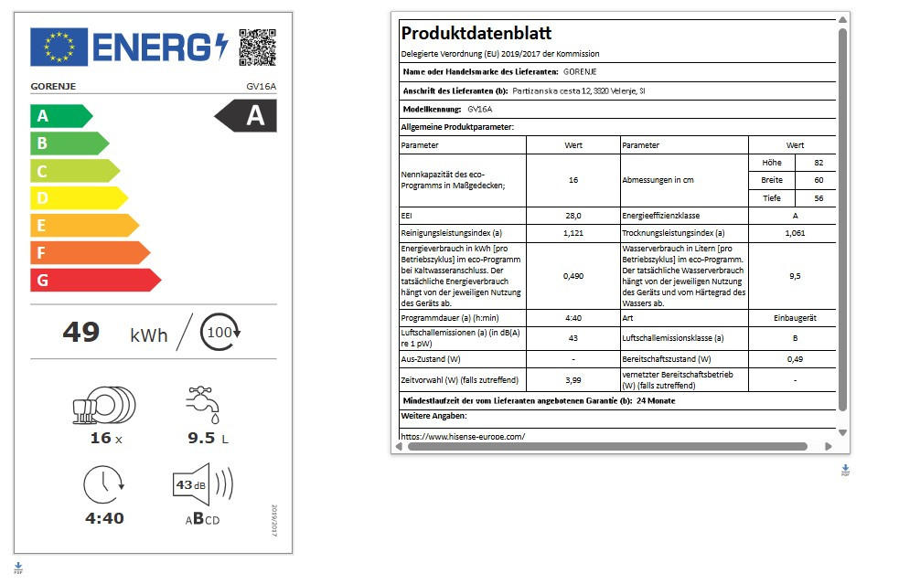 Thumbnail - Gorenje Geschirrspüler, Weiß, A, 59.8x81.6x55.5 cm, Startzeitvorwahl, Akustisches Signal am Programmende, Besteckschubla...