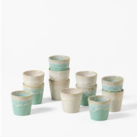 ESPRESSOTASSENSET 80ML GRESPRESSO 12-teilig  - Türkis/Weiß Hochglanz, Basics, Keramik - Costa Nova