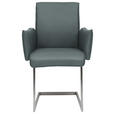 ARMLEHNSTUHL , , Mikrofaser  - Edelstahlfarben/Graublau, Design, Holzwerkstoff/Textil (63/91/60cm) - Dieter Knoll