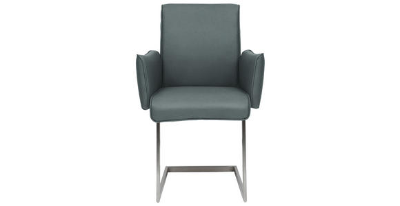 ARMLEHNSTUHL , , Mikrofaser  - Edelstahlfarben/Graublau, Design, Holzwerkstoff/Textil (63/91/60cm) - Dieter Knoll