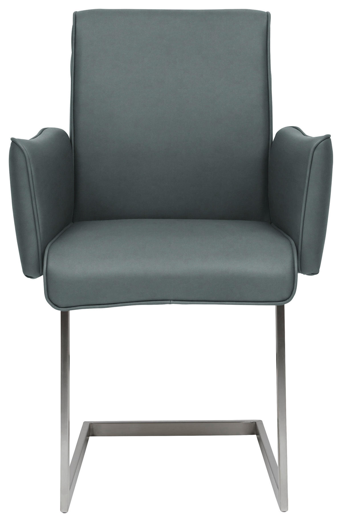 ARMLEHNSTUHL  in Stahl Mikrofaser  - Edelstahlfarben/Graublau, Design, Holzwerkstoff/Textil (63/91/60cm) - Dieter Knoll