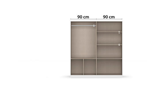 DREHTÜRENSCHRANK 4-türig Grau, Schwarz - Alufarben/Schwarz, Basics, Holzwerkstoff/Kunststoff (181/197/54cm) - Xora