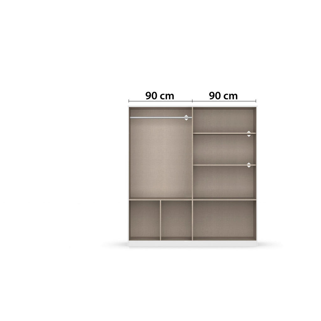 Thumbnail - Xora Drehtürenschrank, Grau, Schwarz, Kunststoff, 2 Fächer, 8 Schubladen, 181x197x54 cm, Blauer Engel, RAL Testat, Golde...