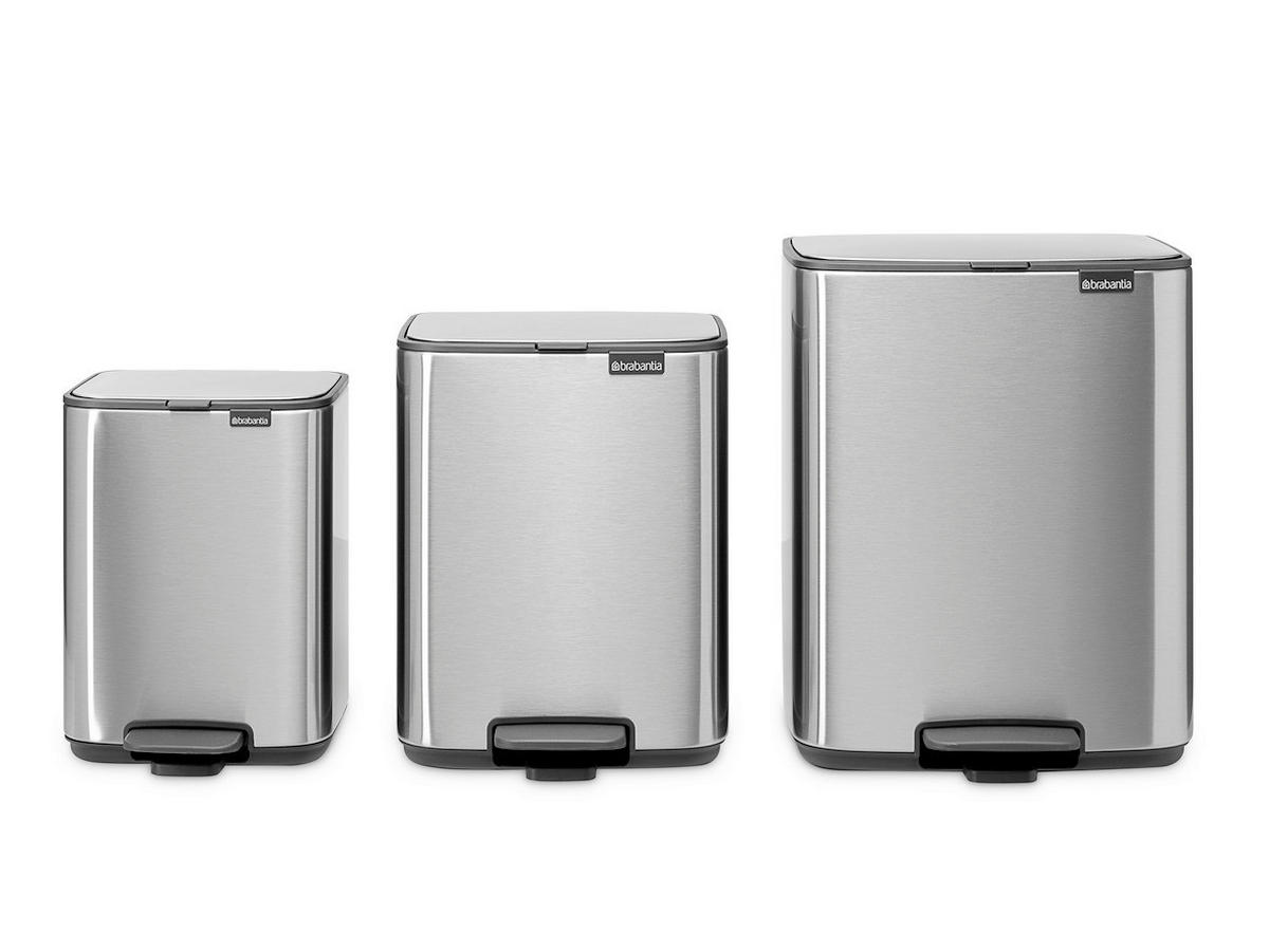 KANTA SA PAPUČICOM  4 l   - boja nerđajućeg čelika/antracit, Konvencionalno, metal/plastika (20/26,8/20,5cm) - Brabantia