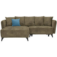 ECKSOFA in Chenille Olivgrün  172/255 cm  - Blau/Schwarz, LIFESTYLE, Textil/Metall (172/255cm) - Carryhome