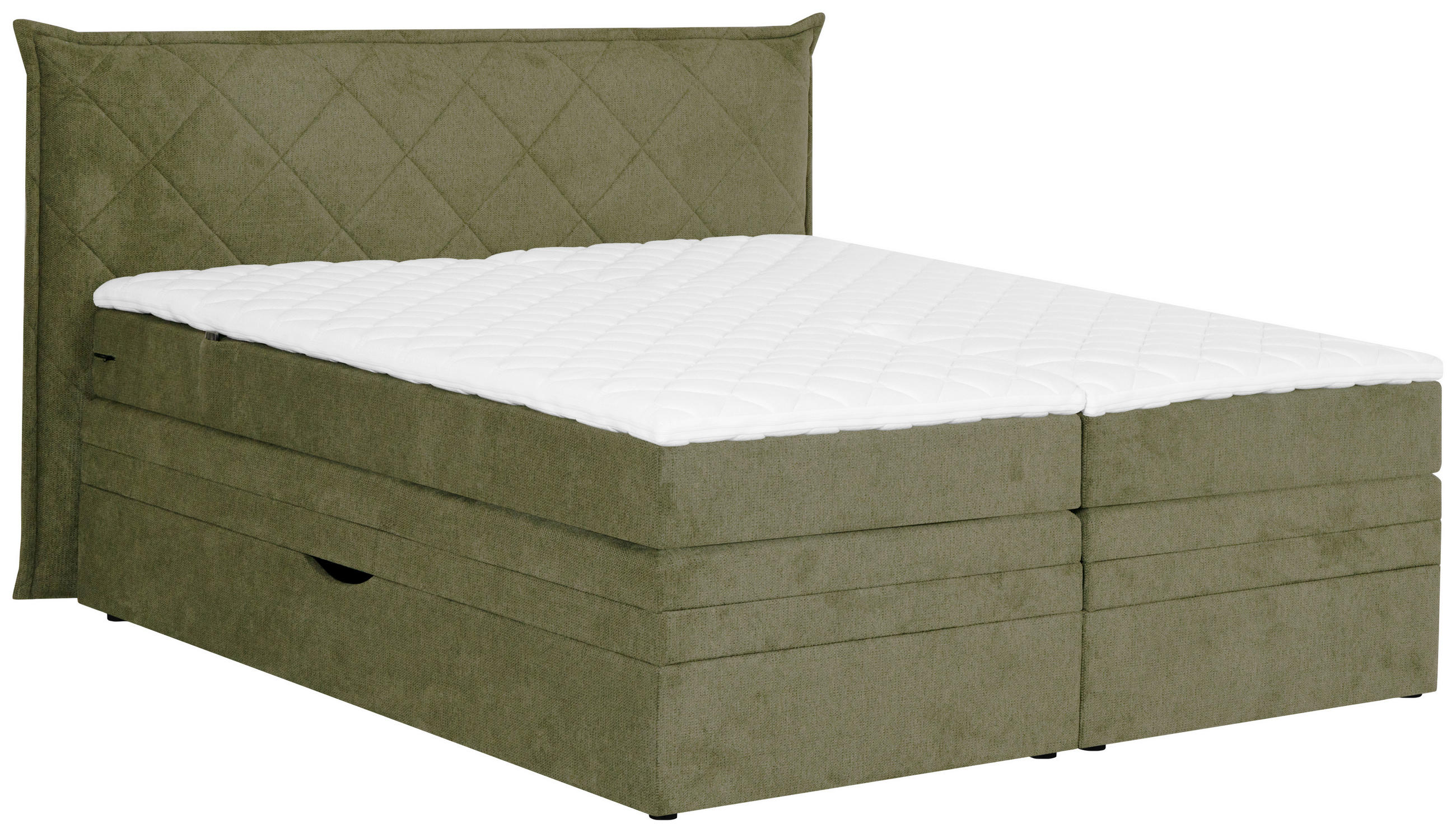 BOXSPRINGBETT 180/200 cm  in Grün  - Schwarz/Grün, KONVENTIONELL, Holz/Textil (180/200cm) - Welnova