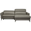 ECKSOFA Echtleder Grau  - Schwarz/Grau, Design, Leder/Metall (246/175cm) - Celina Home