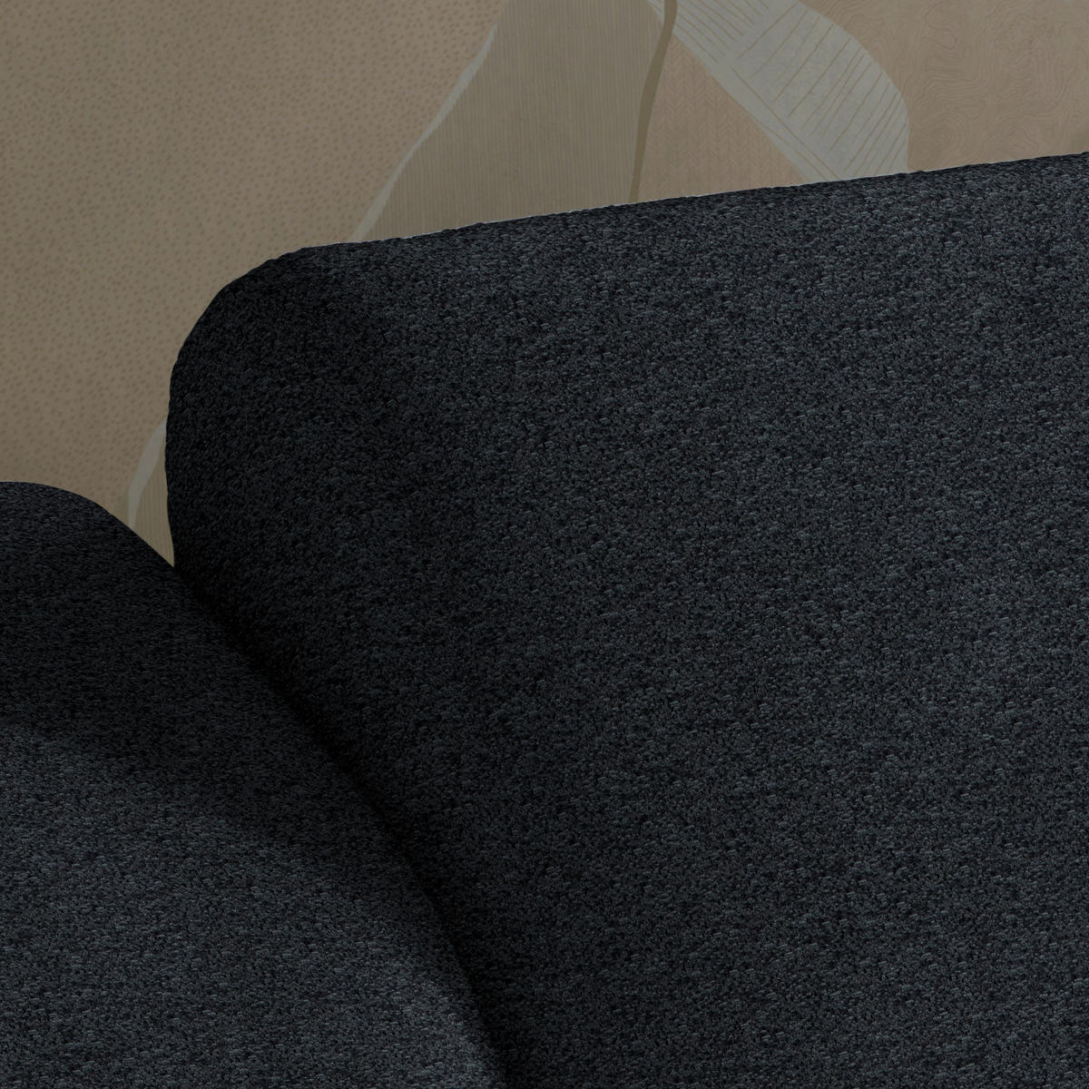 ECKSOFA in Velours Anthrazit  329/150 cm  - Anthrazit/Buchefarben, Design, Holz/Textil (329/150cm) - Lomoco
