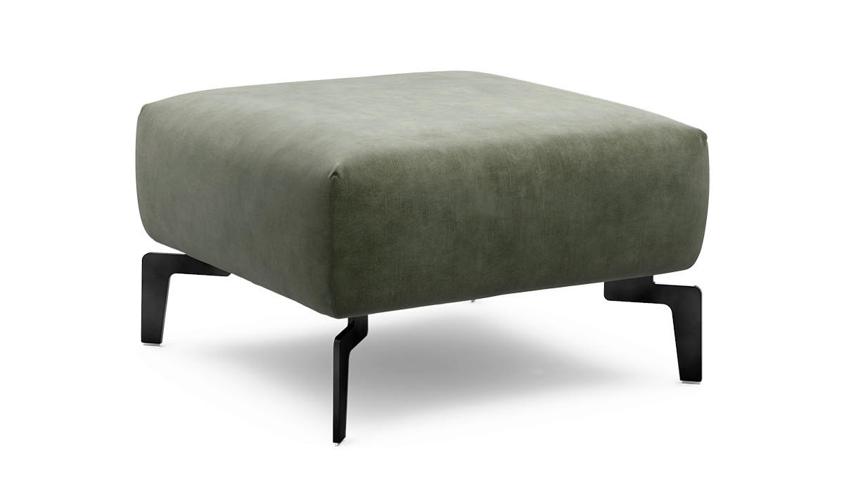 HOCKER Samt Waldgrün  - Waldgrün/Schwarz, Design, Textil/Metall (70/70/46cm) - SENSOO