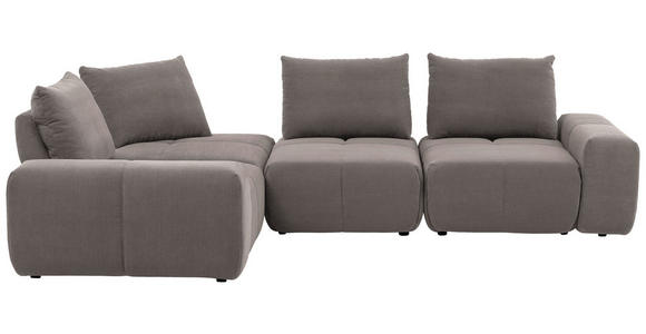 ECKSOFA in Velours Dunkelblau 236/326 cm - Schwarz/Dunkelblau, Design, Kunststoff/Textil (236/326cm) - Xora