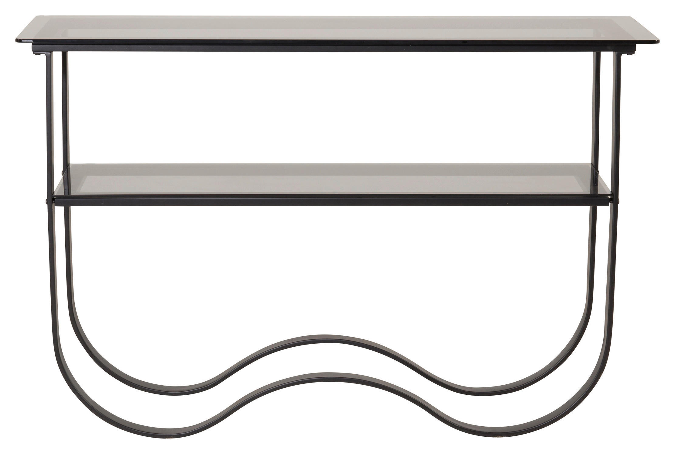 SIDOBORD i metall, glas 117/33,5/76 cm  - svart, Design, metall/glas (117/33,5/76cm) - Livetastic