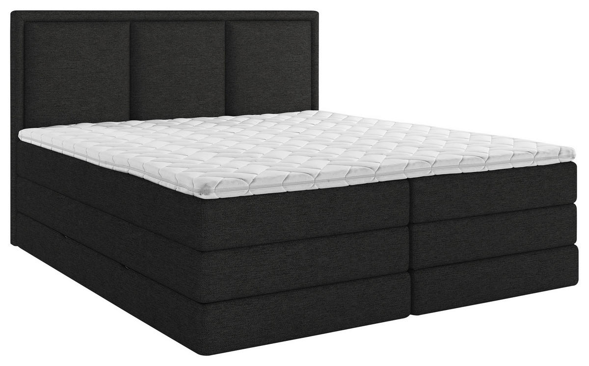 BOXSPRINGBETT 160/200 cm  in Schwarz  - Schwarz, Design, Kunststoff/Textil (160/200cm) - MID.YOU