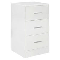 NACHTTISCH 37/68/35 cm  in Weiss  - Weiss/Silberfarben, Konventionell, Holzwerkstoff/Kunststoff (37/68/35cm) - MID.YOU