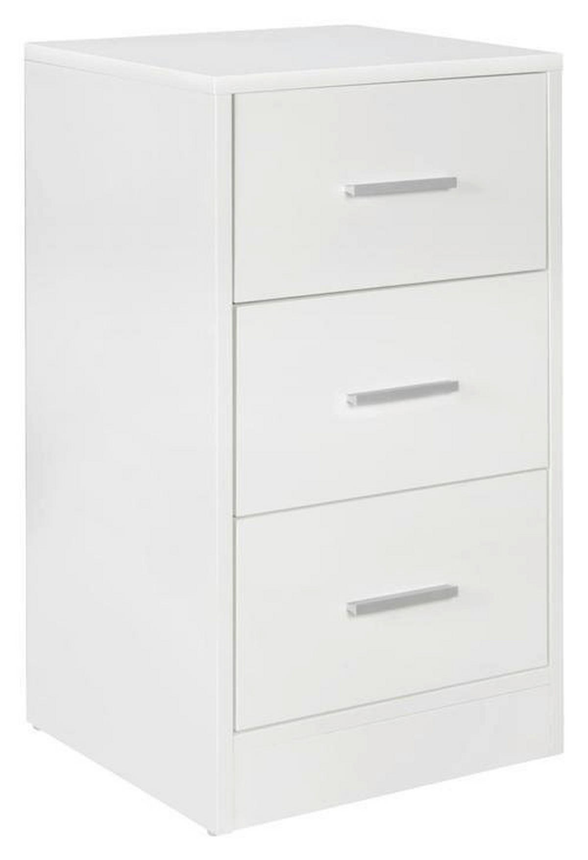 NACHTTISCH 37/68/35 cm  in Weiss  - Weiss/Silberfarben, Konventionell, Holzwerkstoff/Kunststoff (37/68/35cm) - MID.YOU