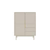 HIGHBOARD Viva  in 104/139,5/39 cm  - Kaschmir/Goldfarben, Design, Holzwerkstoff/Metall (104/139,5/39cm) - Xora