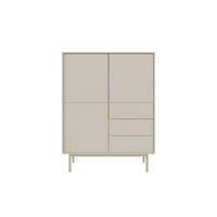 HIGHBOARD Viva  in 104/139,5/39 cm  - Kaschmir/Goldfarben, Design, Holzwerkstoff/Metall (104/139,5/39cm) - Xora