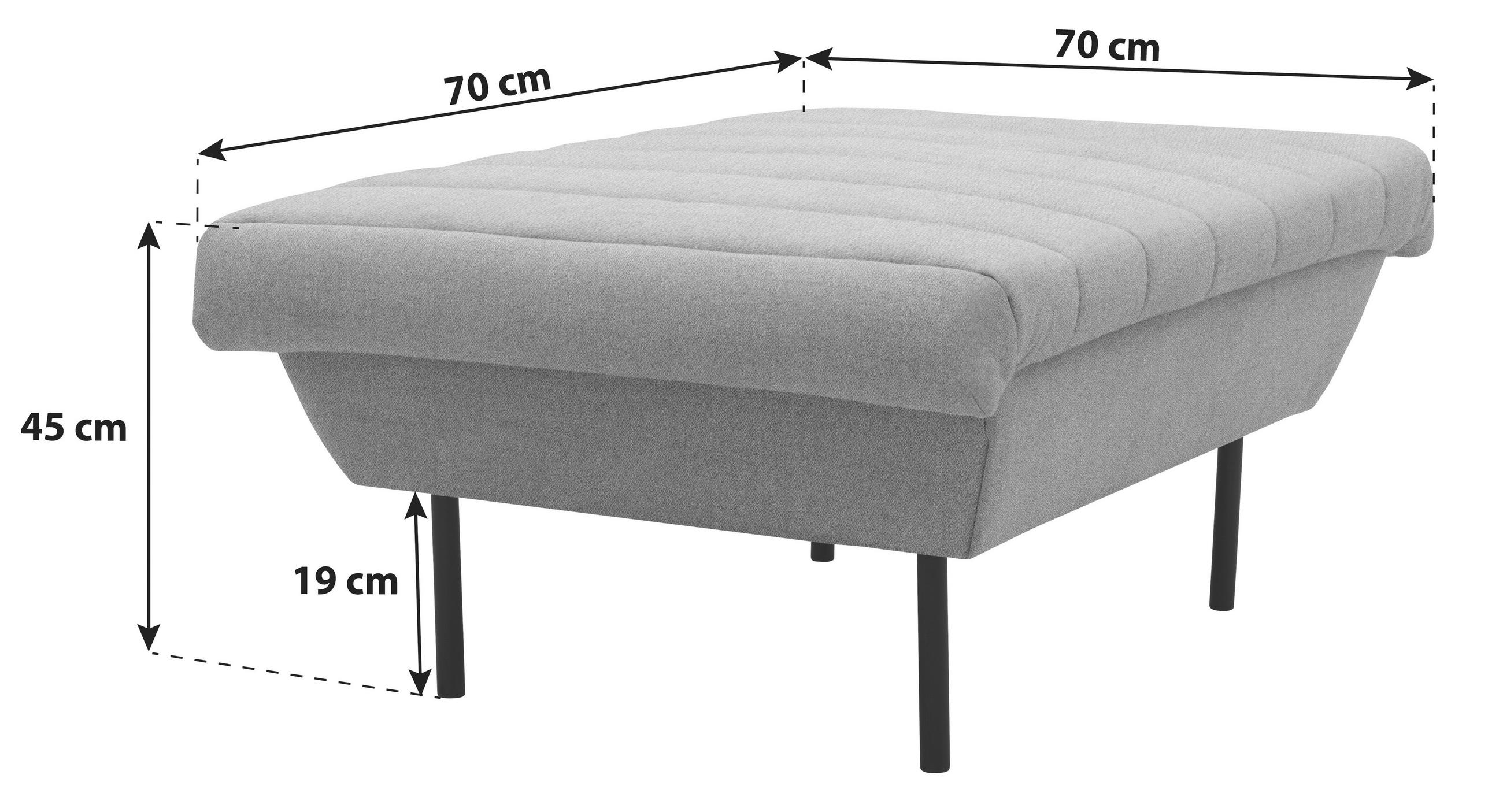 HOCKER Graubraun  - Graubraun/Schwarz, Design, Textil/Metall (70/45/70cm) - LOOKS by W.Joop