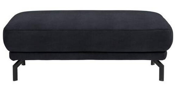 HOCKER in Textil Dunkelblau - Schwarz/Dunkelblau, Design, Textil/Metall (127/46/72cm) - Dieter Knoll