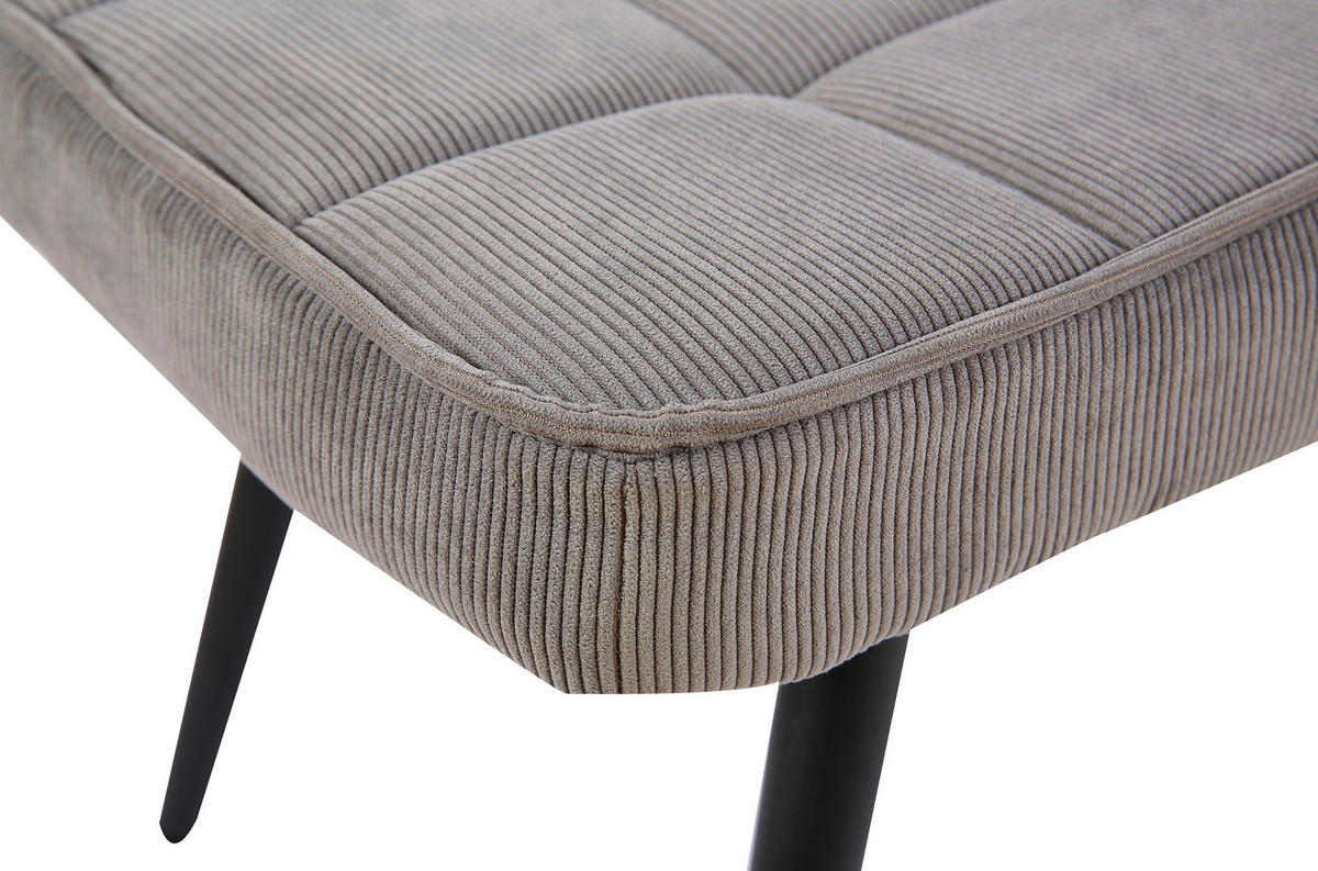 HOCKER Cord Grau  - Schwarz/Grau, MODERN, Textil/Metall (41/39/59cm) - MID.YOU