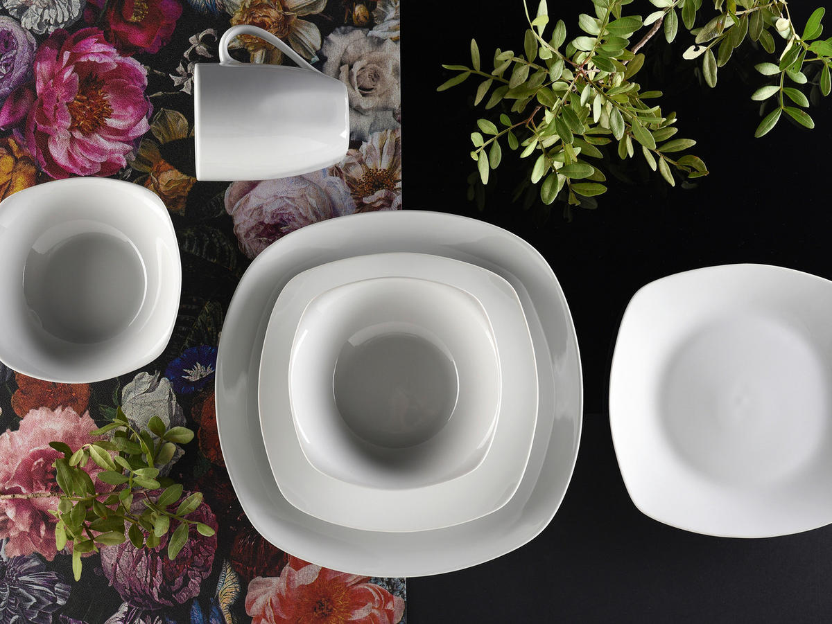 KOMBINOVANÝ SERVIS, 16-dielne, porcelán - biela, Basics, keramika - Creatable