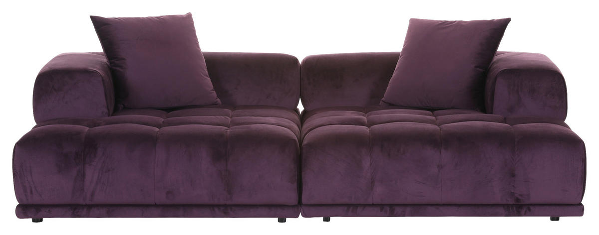 SOFAELEMENT Samt Brombeere  - Brombeere/Schwarz, KONVENTIONELL, Kunststoff/Textil (125/66/155cm) - Ambia Home