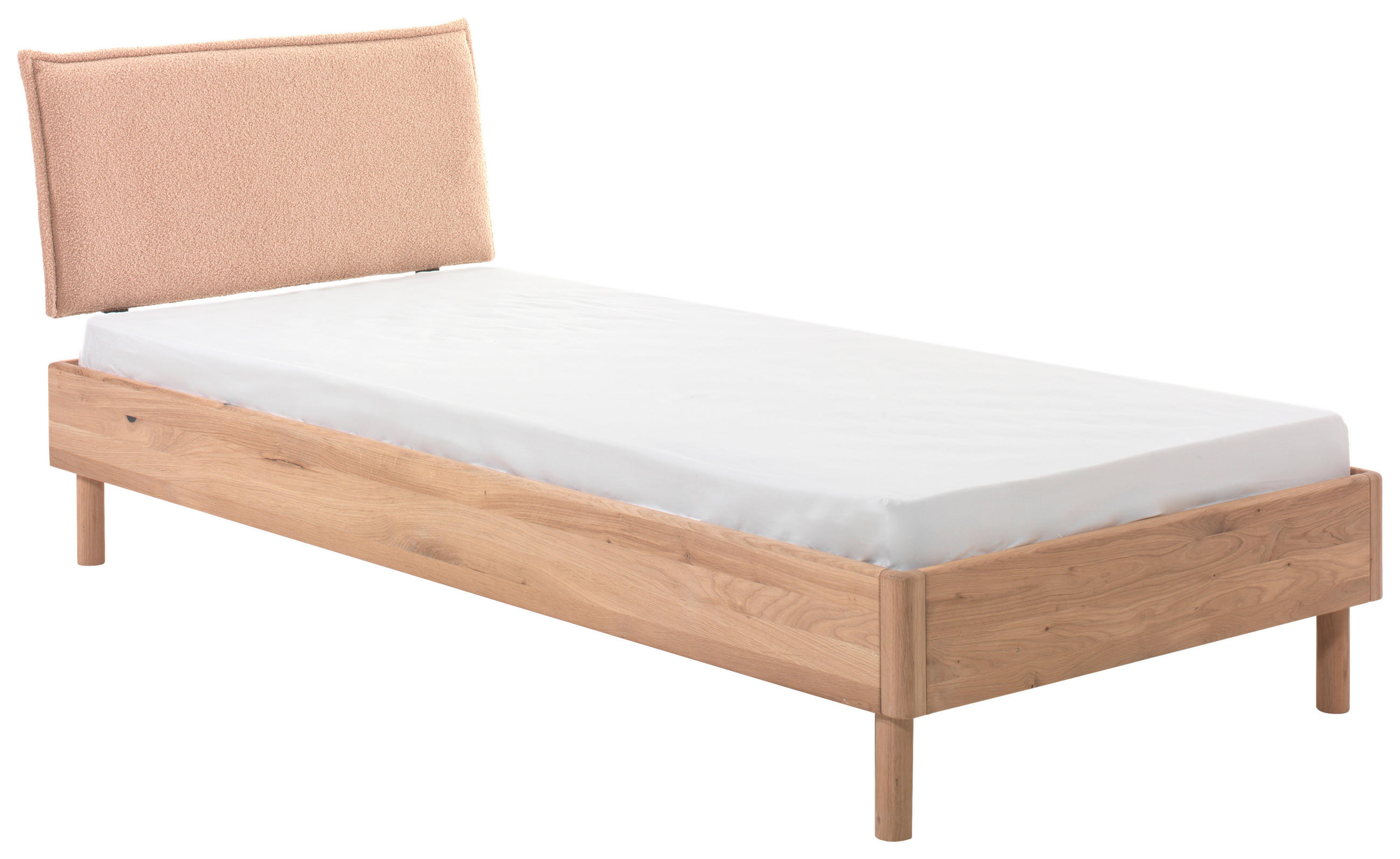 BETT 90/200 cm  in Naturfarben  - Eichefarben/Beige, MODERN, Holz/Textil (90/200cm) - MID.YOU