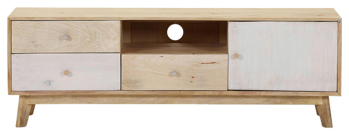 LOWBOARD Kata  in 150/50/46 cm  - Naturfarben/Weiß, Design, Holz (150/50/46cm) - Landscape