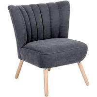 SESSEL in Velours Anthrazit  - Anthrazit/Buchefarben, Design, Holz/Textil (70/80/66cm) - Max Winzer