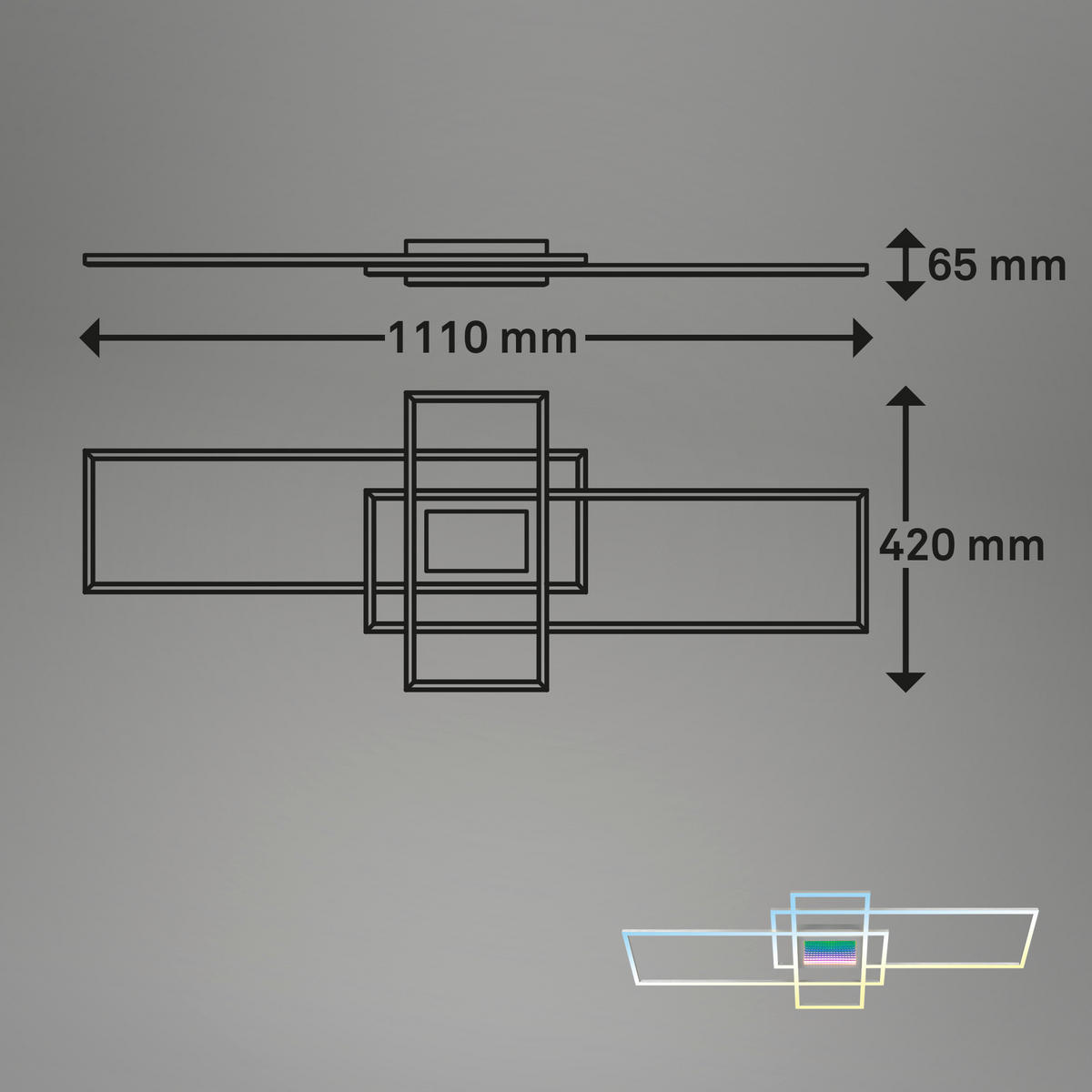 LED-DECKENLEUCHTE Misy 111/42/6,5 cm  - Chromfarben/Alufarben, Design, Kunststoff/Metall (111/42/6,5cm)