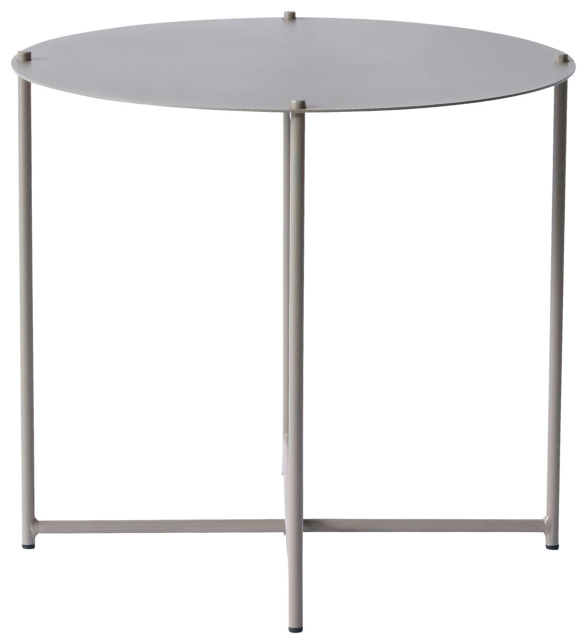BEISTELLTISCH 49/49/49 cm Taupe rund  - Taupe/Anthrazit, Design, Metall (49/49/49cm) - Xora