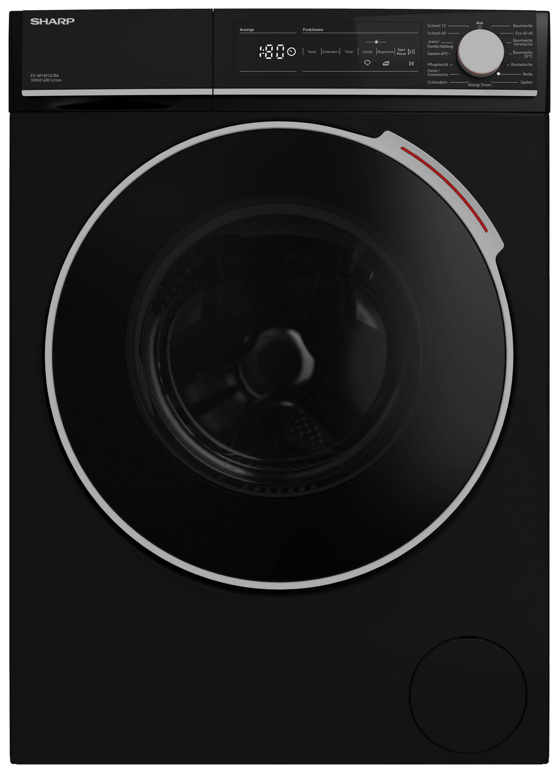 WASCHMASCHINE  - Schwarz, Basics (59,7/84,5/58,2cm) - Sharp