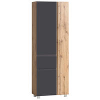 HOCHSCHRANK 65/180/35 cm  - Eiche Wotan/Grau, MODERN, Holzwerkstoff (65/180/35cm) - Held