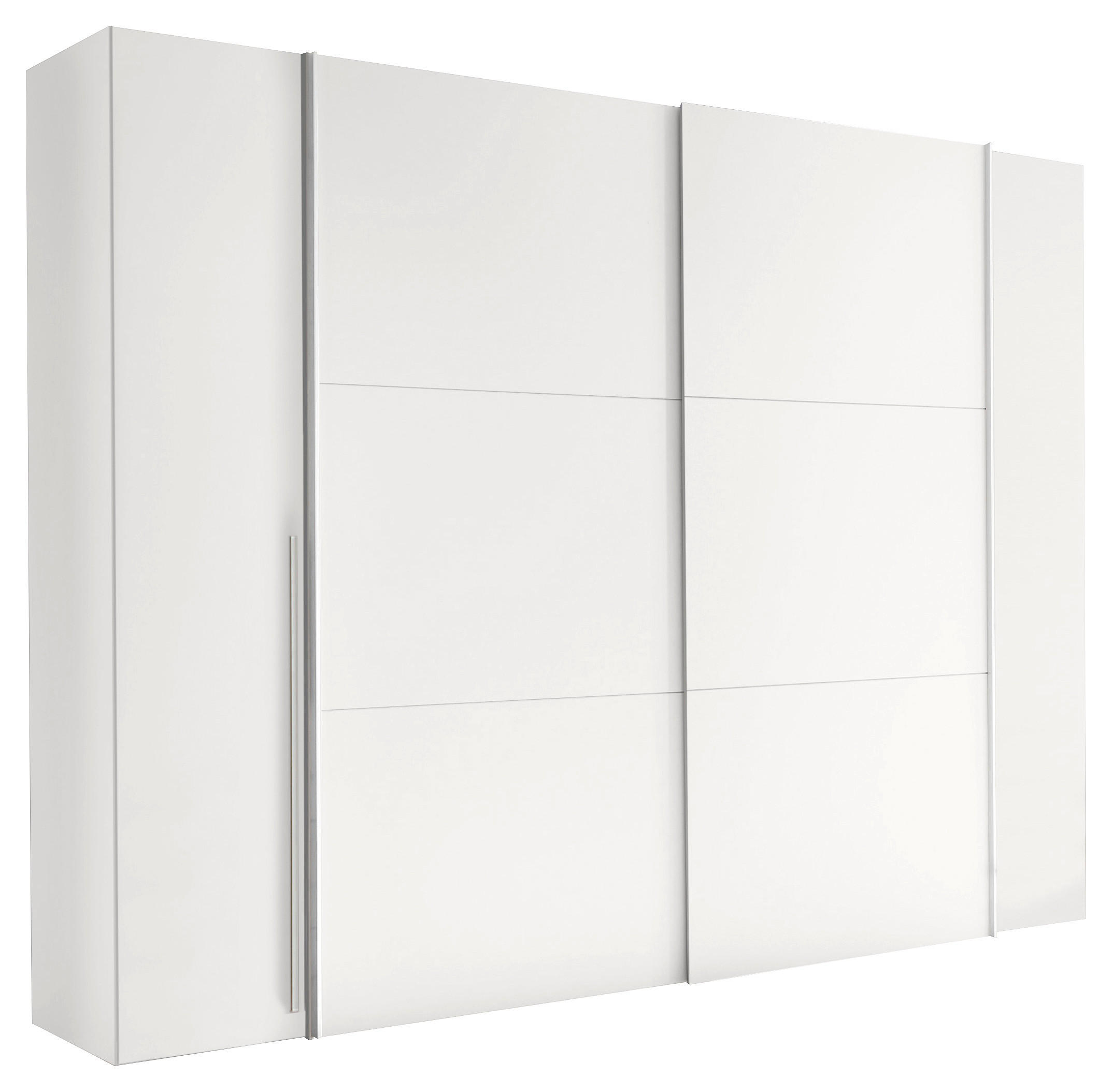 KLEIDERSCHRANK  in Weiß  - Alufarben/Weiß, KONVENTIONELL, Holzwerkstoff/Kunststoff (267/205/57cm) - Carryhome