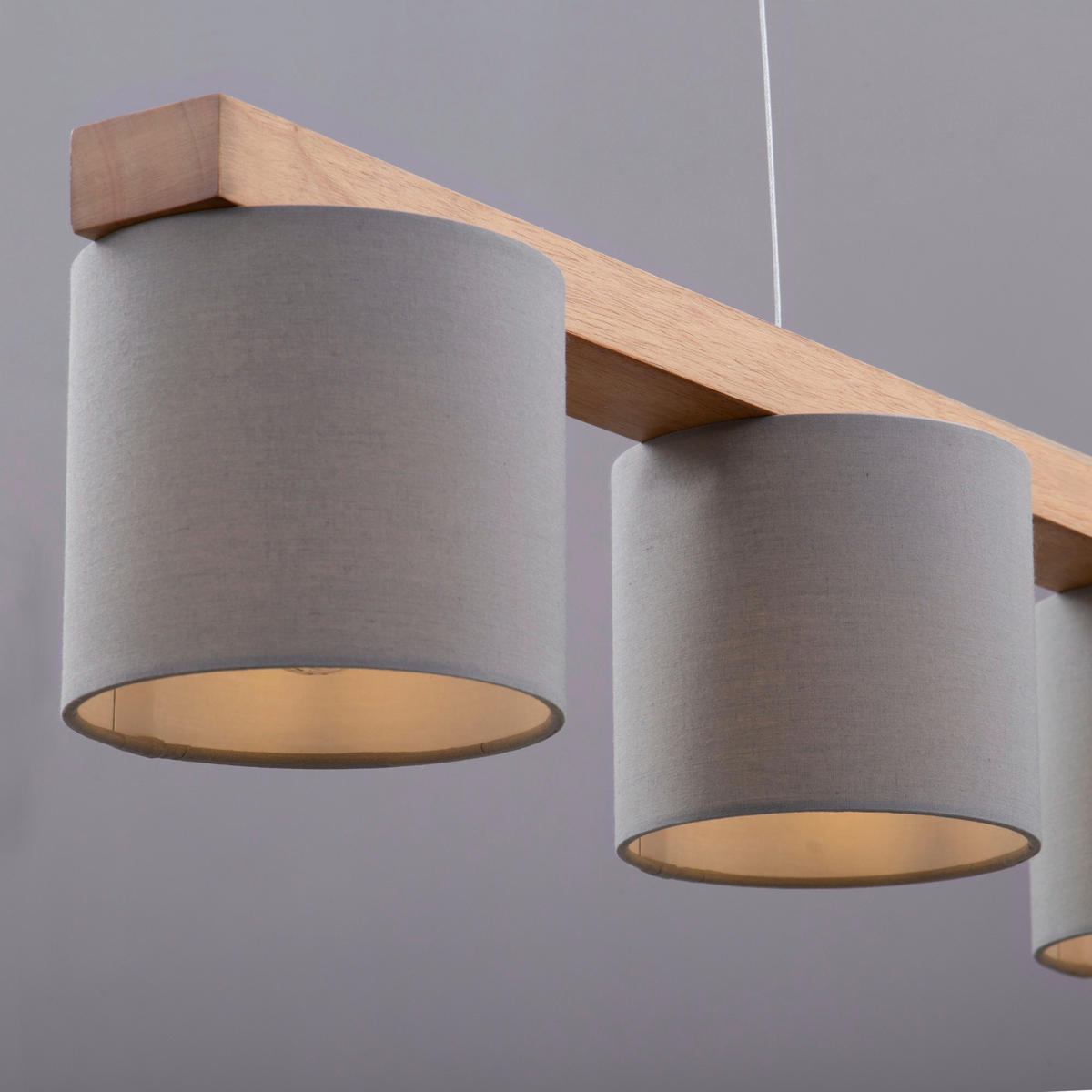PENDELLEUCHTE Rhon 110/15/13,6 cm  - Schwarz/Grau, Basics, Holz/Kunststoff (110/15/13,6cm)