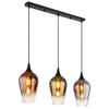 HÄNGELEUCHTE 83/18/120 cm    - Chromfarben/Goldfarben, Design, Glas/Metall (83/18/120cm) - Globo