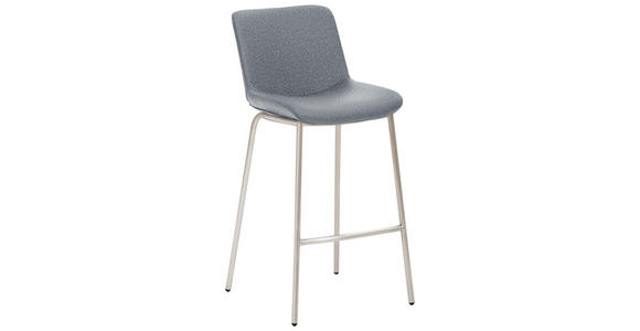 BARHOCKER Flachgewebe Grau Stahl Typenauswahl  - Grau, Design, Textil/Metall (48/93/50cm) - Novel