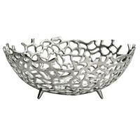 OBSTSCHALE  - Silberfarben, Design, Metall (46/19/46cm) - Livetastic