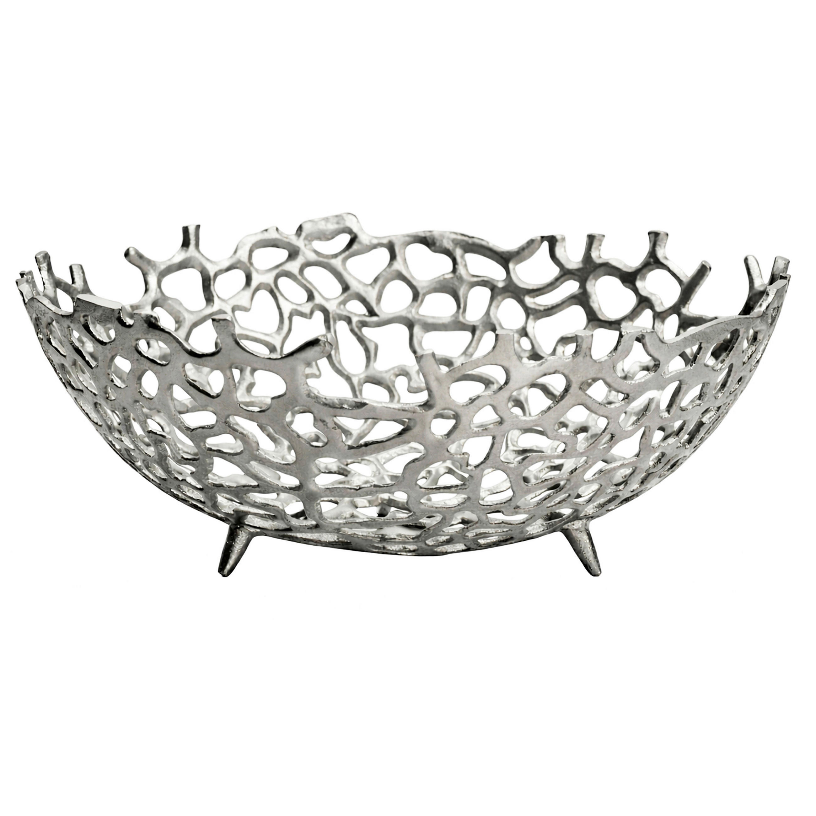 Livetastic Obstschale Silber 46x19x46 cm